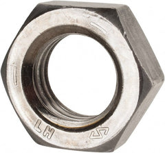 Value Collection - 1-8 UNC Steel Left Hand Hex Jam Nut - 1-1/2" Across Flats, 35/64" High, Uncoated - Exact Tooling