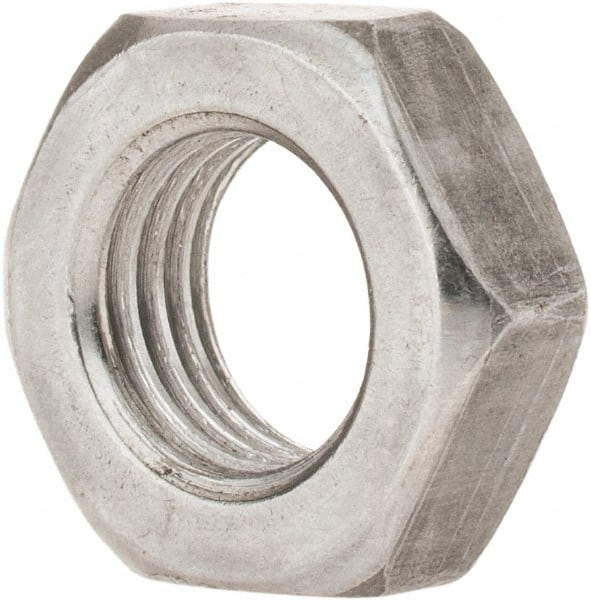 Value Collection - 7/16-20 UNF Steel Left Hand Hex Jam Nut - 11/16" Across Flats, 1/4" High, Uncoated - Exact Tooling