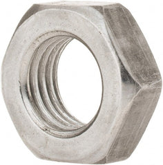 Value Collection - 7/16-20 UNF Steel Left Hand Hex Jam Nut - 11/16" Across Flats, 1/4" High, Uncoated - Exact Tooling