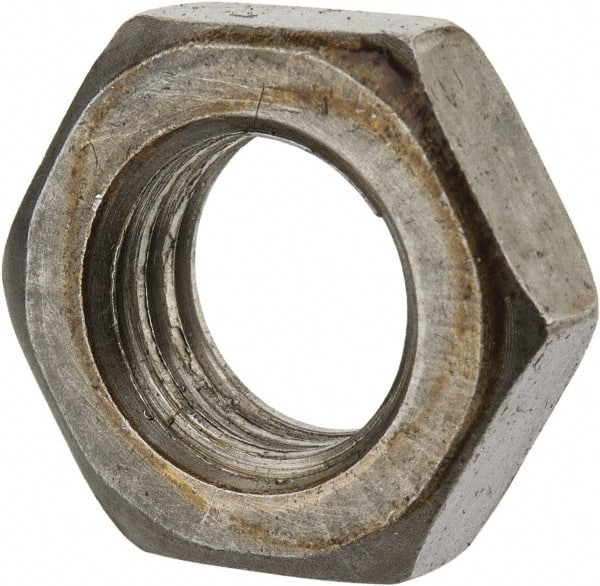 Value Collection - 9/16-12 UNC Steel Right Hand Hex Jam Nut - 7/8" Across Flats, 5/16" High, Uncoated - Exact Tooling