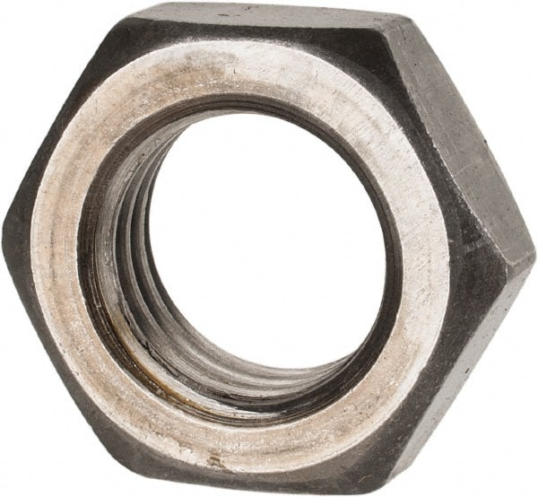 Value Collection - 7/8-9 UNC Steel Right Hand Hex Jam Nut - 1-5/16" Across Flats, 0.4844" High, Uncoated - Exact Tooling