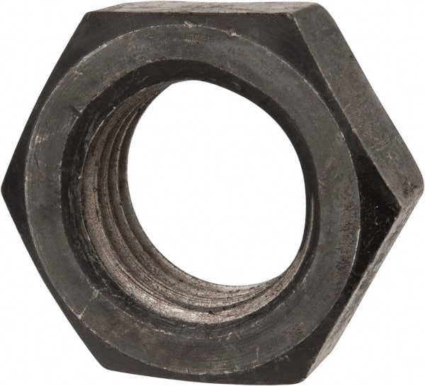Value Collection - 1-1/2 - 6 UNC Steel Right Hand Hex Jam Nut - 2-1/4" Across Flats, 0.8438" High, Uncoated - Exact Tooling