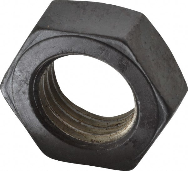 Value Collection - 1-3/4 - 5 UNC Steel Right Hand Hex Jam Nut - 2-5/8" Across Flats, 31/32" High, Uncoated - Exact Tooling
