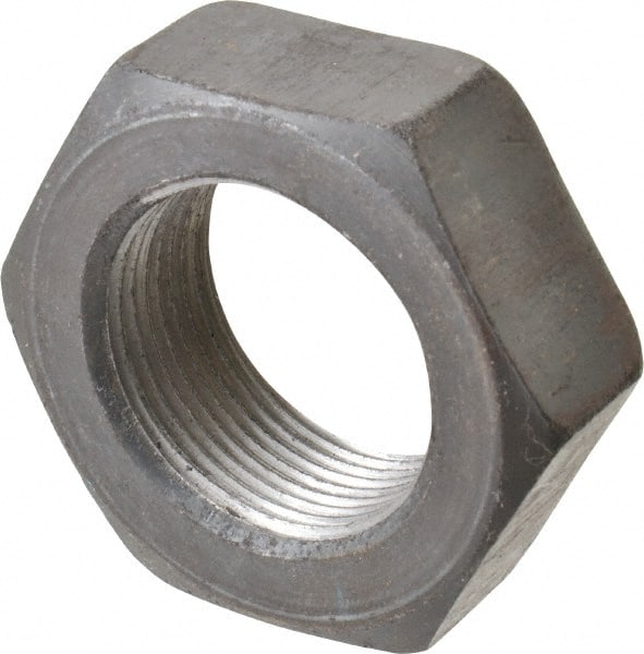 Value Collection - 1-1/2 - 12 UNF Steel Right Hand Hex Jam Nut - 2-1/4" Across Flats, 27/32" High, Uncoated - Exact Tooling