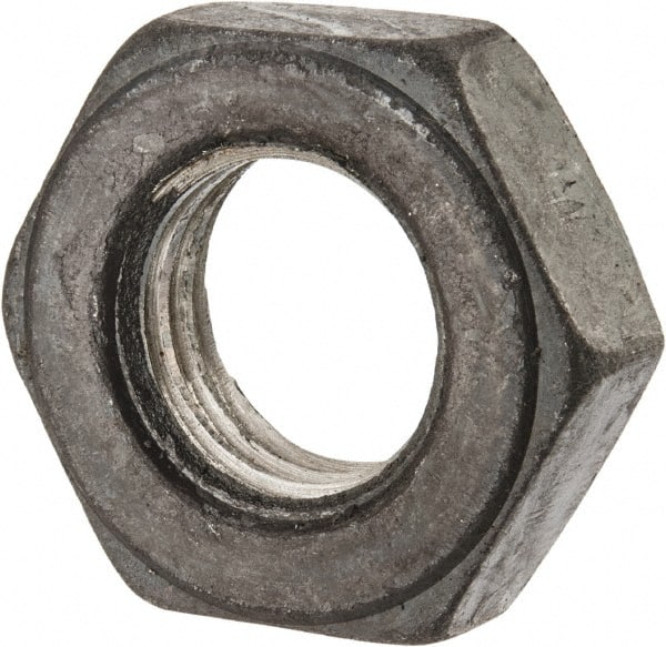 Value Collection - 7/8-9 UNC Steel Right Hand Heavy Hex Jam Nut - 1-7/16" Across Flats, 31/64" High, Uncoated, 2B Class of Fit - Exact Tooling