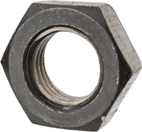 Value Collection - 1-1/2 - 6 UNC Steel Right Hand Heavy Hex Jam Nut - 2-3/8" Across Flats, 27/32" High, Uncoated, 2B Class of Fit - Exact Tooling