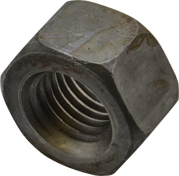 Value Collection - 1-8 UNC Steel Right Hand Heavy Hex Nut - 1-5/8" Across Flats, 63/64" High, Uncoated, 2B Class of Fit - Exact Tooling