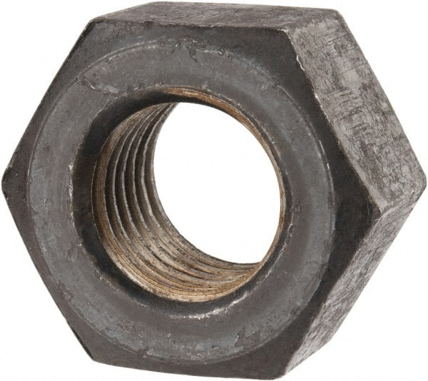 Value Collection - 1-1/8 - 7 UNC Steel Right Hand Heavy Hex Nut - 1-13/16" Across Flats, 1-7/64" High, Uncoated - Exact Tooling