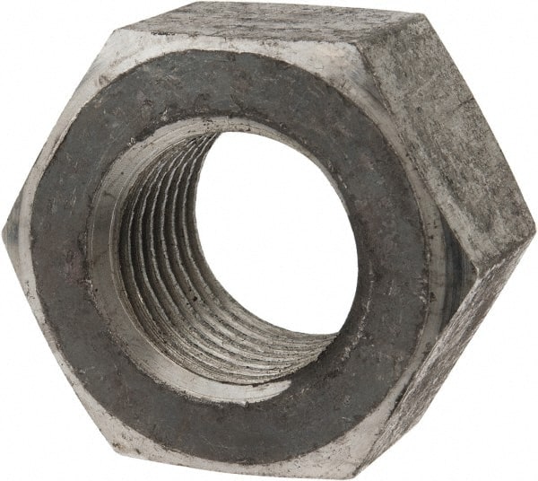 Value Collection - 1-1/4 - 7 UNC Steel Right Hand Heavy Hex Nut - 2" Across Flats, 1.2188" High, Uncoated - Exact Tooling