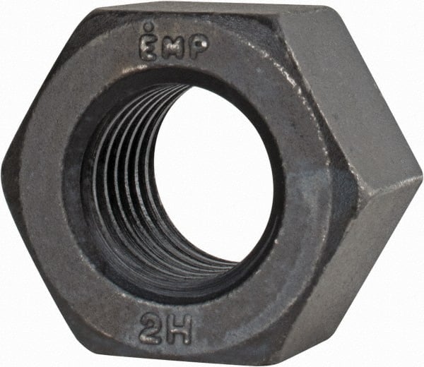 Value Collection - 1-1/8 - 7 UNC Steel Right Hand Heavy Hex Nut - 1-13/16" Across Flats, 1-7/64" High, Uncoated, 2B Class of Fit - Exact Tooling