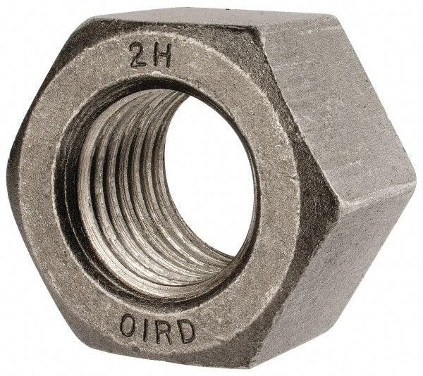 Value Collection - 1-1/2 - 6 UNC Steel Right Hand Heavy Hex Nut - 2-3/8" Across Flats, 1-15/32" High, Uncoated, 2B Class of Fit - Exact Tooling