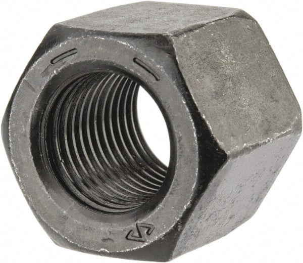 Value Collection - 9/16-18 UNF Steel Right Hand High Hex Nut - 7/8" Across Flats, 49/64" High, Uncoated - Exact Tooling