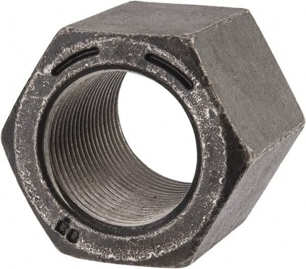 Value Collection - 1-1/4 - 12 UNF Steel Right Hand High Hex Nut - 1-13/16" Across Flats, 2-7/8" High, Uncoated - Exact Tooling