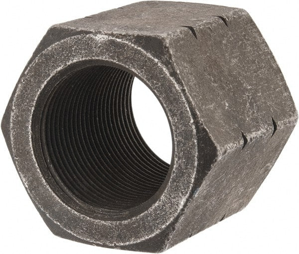 Value Collection - 1-1/2 - 12 UNF Steel Right Hand High Hex Nut - 2" Across Flats, 1-9/32" High, Uncoated - Exact Tooling