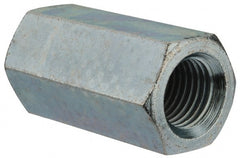 Value Collection - 1-1/4 - 7 UNC, 3" OAL Steel Standard Coupling Nut - Zinc-Plated Finish, 1-5/8" Width Across Flats - Exact Tooling
