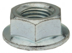 Value Collection - 7/16-20, 15/16" Flange Diam, Serrated Flange Nut - Grade Grade 2 Steel, Zinc-Plated Finish, 0.395" Flange Height - Exact Tooling