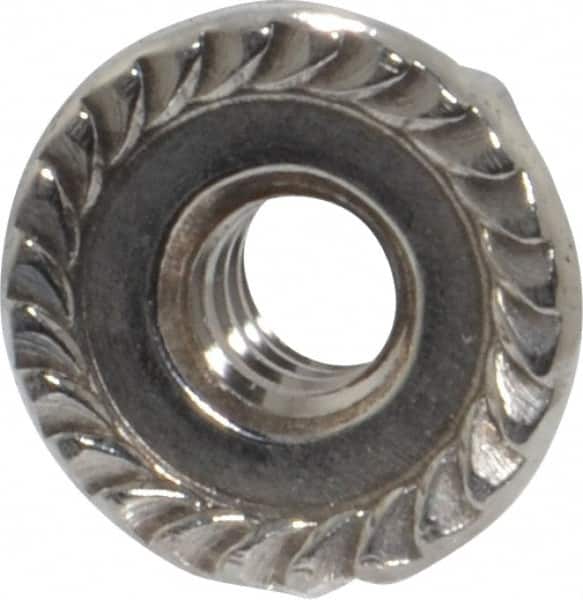 Value Collection - #10-24, 1/2" Flange Diam, Serrated Flange Nut - Grade 18-8 Stainless Steel, 7/32" Flange Height - Exact Tooling