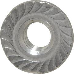 Value Collection - 1/4-20, 19/32" Flange Diam, Serrated Flange Nut - Grade 18-8 Stainless Steel, 0.236" Flange Height - Exact Tooling