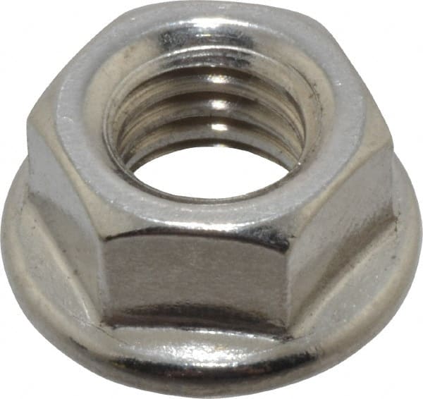 Value Collection - 3/8-16, 3/4" Flange Diam, Serrated Flange Nut - Grade 18-8 Stainless Steel, 0.347" Flange Height - Exact Tooling
