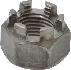 Value Collection - 1/2-20 UNF Grade 5 Steel Castle Locknut - 3/4" Width Across Flats, 9/16" High, Uncoated - Exact Tooling
