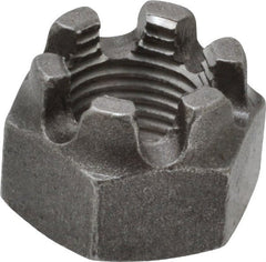 Value Collection - 9/16-18 UNF Grade 5 Steel Castle Locknut - 7/8" Width Across Flats, 39/64" High, Uncoated - Exact Tooling