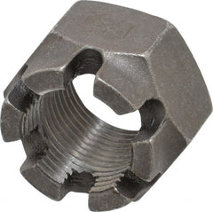 Value Collection - 1-1/8 - 12 UNF Grade 5 Steel Castle Locknut - 1-11/16" Width Across Flats, 1-5/32" High, Uncoated - Exact Tooling