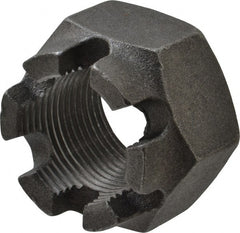 Value Collection - 1-1/4 - 12 UNF Grade 5 Steel Castle Locknut - 1-7/8" Width Across Flats, 1-1/4" High, Uncoated - Exact Tooling