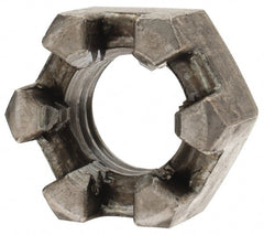 Value Collection - 1/2-13 UNC Grade 2 Steel Slotted Locknut - 3/4" Width Across Flats, 7/16" High, Uncoated - Exact Tooling