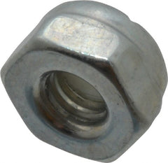 Value Collection - #5-40 UNC Grade 2 Hex Lock Nut with Nylon Insert - 1/4" Width Across Flats, 5/32" High, Zinc-Plated Finish - Exact Tooling