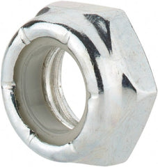 Value Collection - 3/8-16 UNC Grade 2 Hex Jam Lock Nut with Nylon Insert - 9/16" Width Across Flats, 9/32" High, Zinc-Plated Finish - Exact Tooling