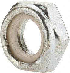 Value Collection - 1-8 UNC Grade 2 Hex Lock Nut with Nylon Insert - 1-7/16" Width Across Flats, 35/64" High, Zinc-Plated Finish - Exact Tooling