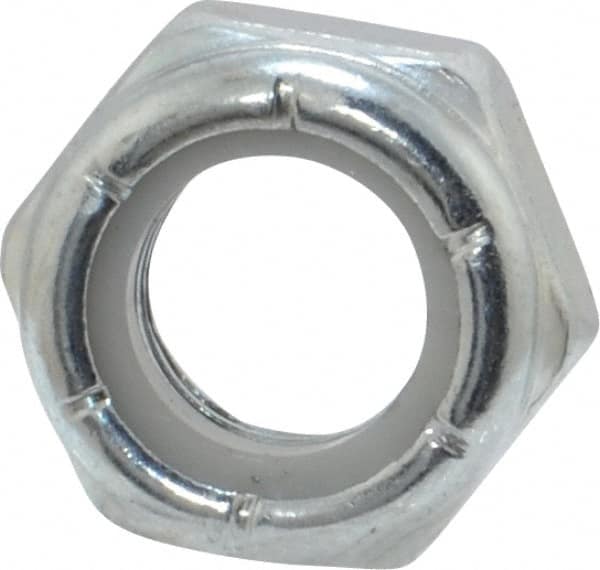 Value Collection - 5/16-24 UNF Grade 2 Hex Jam Lock Nut with Nylon Insert - 1/2" Width Across Flats, 17/64" High, Zinc-Plated Finish - Exact Tooling