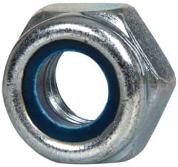 Value Collection - M10x1.50 Metric Coarse Grade 8 Hex Lock Nut with Nylon Insert - 10mm High, Zinc-Plated Finish - Exact Tooling