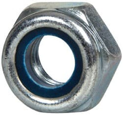 Value Collection - M10x1.50 Metric Coarse Grade 8 Hex Lock Nut with Nylon Insert - 10mm High, Zinc-Plated Finish - Exact Tooling