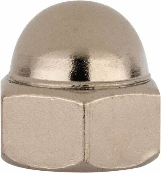 Value Collection - 5/8-11" UNC, 15/16" Width Across Flats, Nickel Plated, Steel Acorn Nut - 51/64" Overall Height, Grade 2 - Exact Tooling