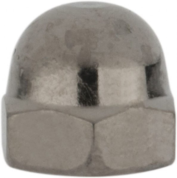 Value Collection - #8-32 UNC, 5/16" Width Across Flats, Nickel Plated, Brass Acorn Nut - 1/4" Overall Height - Exact Tooling