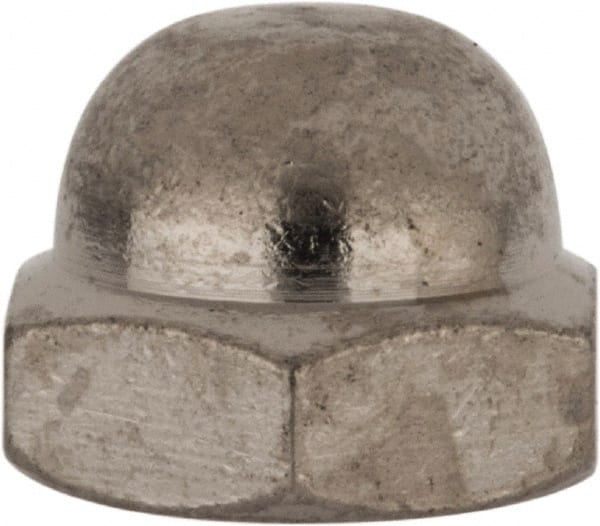 Value Collection - 5/16-18" UNC, 9/16" Width Across Flats, Nickel Plated, Brass Acorn Nut - 3/8" Overall Height - Exact Tooling