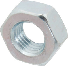 Value Collection - M10x1.25 Metric Fine Steel Right Hand Hex Nut - 17mm Across Flats, 8mm High, Zinc-Plated Finish - Exact Tooling