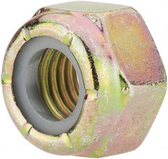 Value Collection - 5/16-24 UNF Grade 8 Hex Lock Nut with Nylon Insert - 1/2" Width Across Flats, 23/64" High, Zinc Yellow Dichromate Finish - Exact Tooling