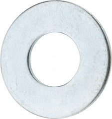 Value Collection - 1-1/8" Screw, Steel USS Flat Washer - 1-1/4" ID x 2-3/4" OD, 0.136" Thick, Zinc-Plated Finish - Exact Tooling
