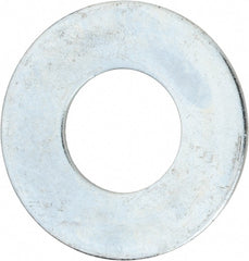 Value Collection - 2" Screw, Steel USS Flat Washer - 2-1/8" ID x 4-1/2" OD, 0.153" Thick, Zinc-Plated Finish - Exact Tooling