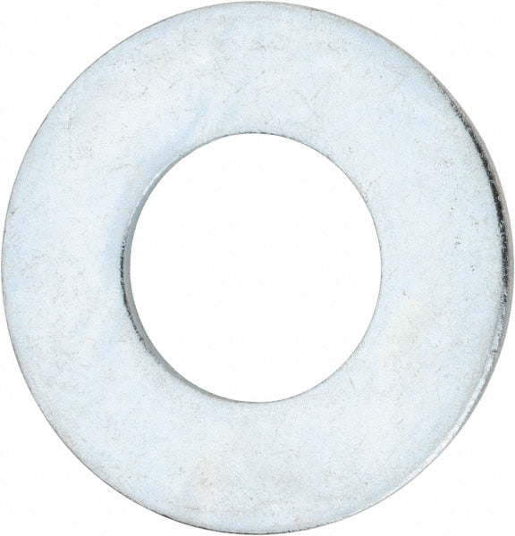 Value Collection - 2-1/4" Screw, Steel USS Flat Washer - 2-3/8" ID x 4-3/4" OD, 0.193" Thick, Zinc-Plated Finish - Exact Tooling