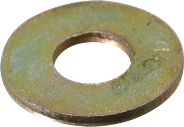 Value Collection - 1/4" Screw, Grade 8 Steel USS Flat Washer - 5/16" ID x 3/4" OD, 1/16" Thick, Zinc Yellow Dichromate Finish - Exact Tooling