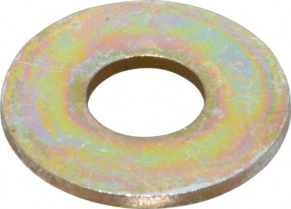 Value Collection - 7/16" Screw, Grade 8 Steel USS Flat Washer - 1/2" ID x 1-1/4" OD, 5/64" Thick, Zinc Yellow Dichromate Finish - Exact Tooling