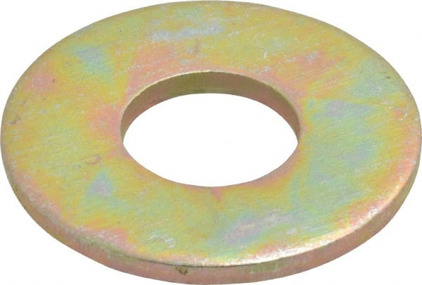 Value Collection - 1/2" Screw, Grade 8 Steel USS Flat Washer - 9/16" ID x 1-3/8" OD, 7/64" Thick, Zinc Yellow Dichromate Finish - Exact Tooling