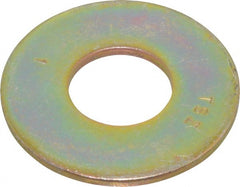 Value Collection - 1" Screw, Grade 8 Steel USS Flat Washer - 1-1/16" ID x 2-1/2" OD, 11/64" Thick, Zinc Yellow Dichromate Finish - Exact Tooling