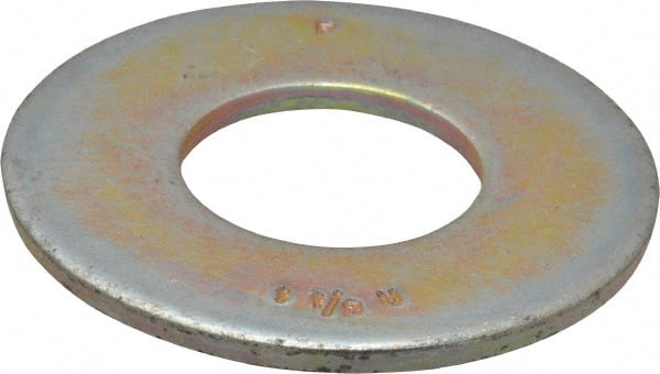 Value Collection - 1-1/8" Screw, Grade 8 Steel USS Flat Washer - 1-1/4" ID x 2-3/4" OD, 11/64" Thick, Zinc Yellow Dichromate Finish - Exact Tooling