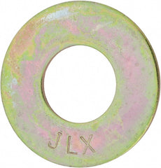 Value Collection - 1-1/4" Screw, Grade 8 Steel USS Flat Washer - 1-3/8" ID x 3" OD, 11/64" Thick, Zinc Yellow Dichromate Finish - Exact Tooling
