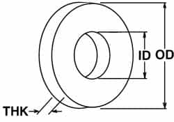 Value Collection - M45 Screw, Grade 316 Stainless Steel Standard Flat Washer - 46mm ID x 85mm OD, Plain Finish - Exact Tooling