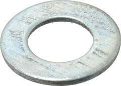 Value Collection - 1" Screw, Steel SAE Flat Washer - 1-1/16" ID x 2" OD, 9/64" Thick, Zinc-Plated Finish - Exact Tooling